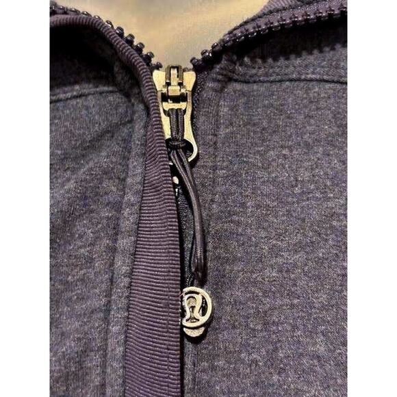 Lululemon Full Zip Vented Scuba Sweatshirt Chambray Heather Navy Womens Size 6 - Picture 7 of 14
